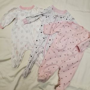 Baby Girl Sleeper Pajamas Bundle Size 3-6 Months